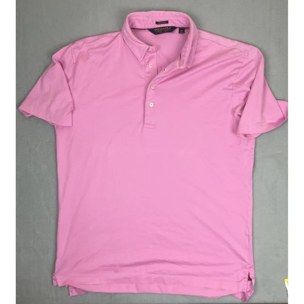 Vintage Ralph Lauren Polo Golf Shirt‎ Mens Medium Lisle Button Up Classic 90s